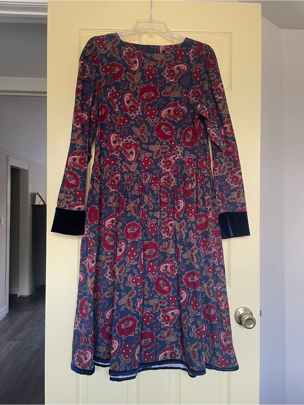 Vintage 80s paisley corduroy Laura Ashley dress